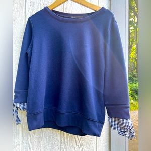 Gingham Detailed light weight sweat shirt